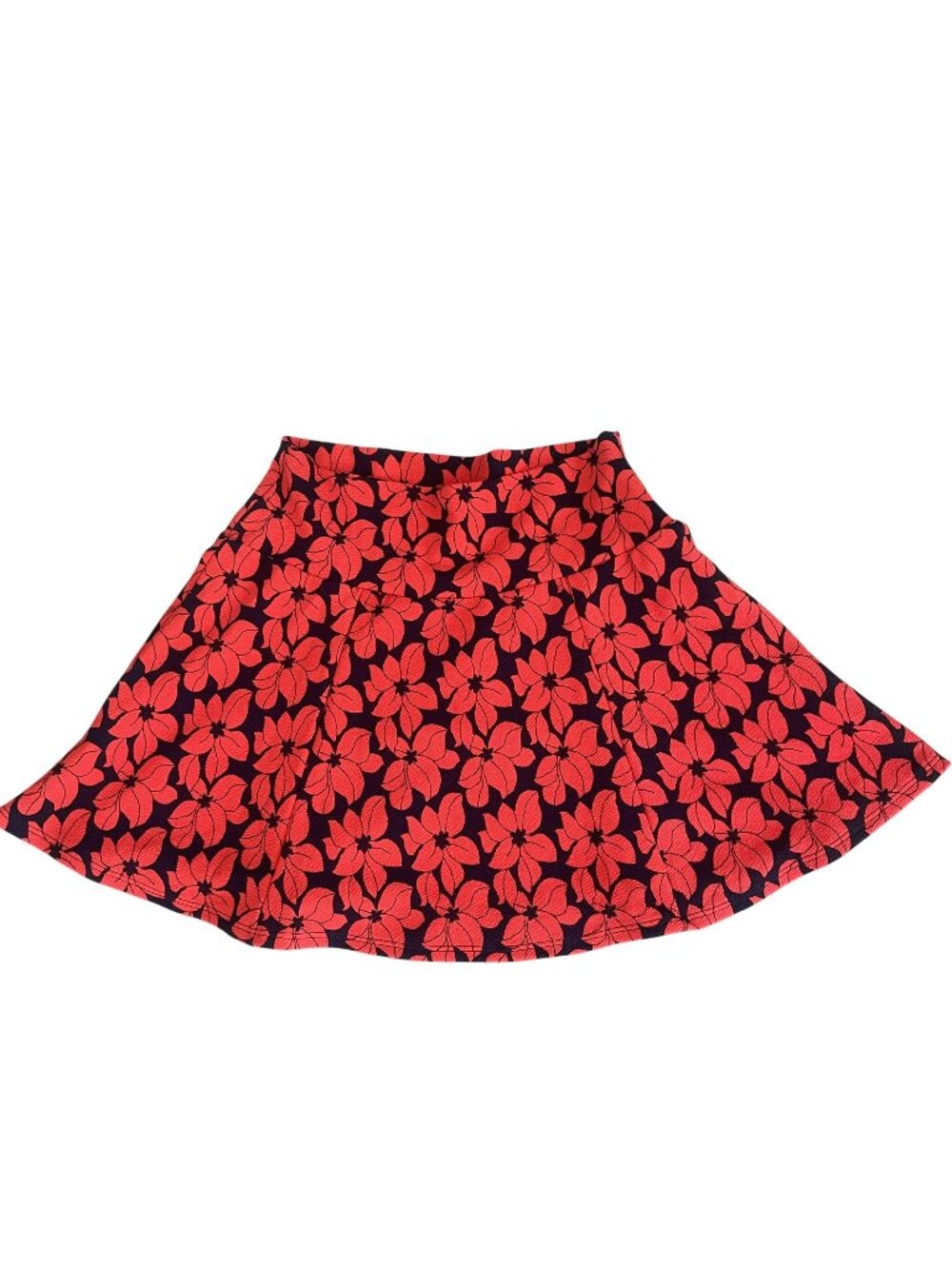Red & Black Floral Womens Skater Skirt Size Small by Yoyo